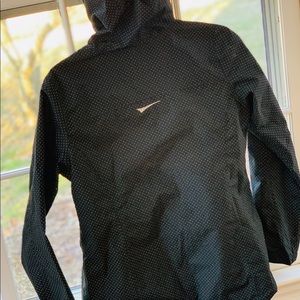 Rain Jacket - Black w/lime green polka dots